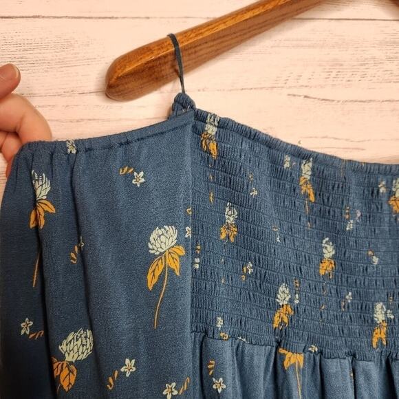 FREE PEOPLE Lana Blouse Size Small Mermaid Blue‎ - Picture 6 of 11